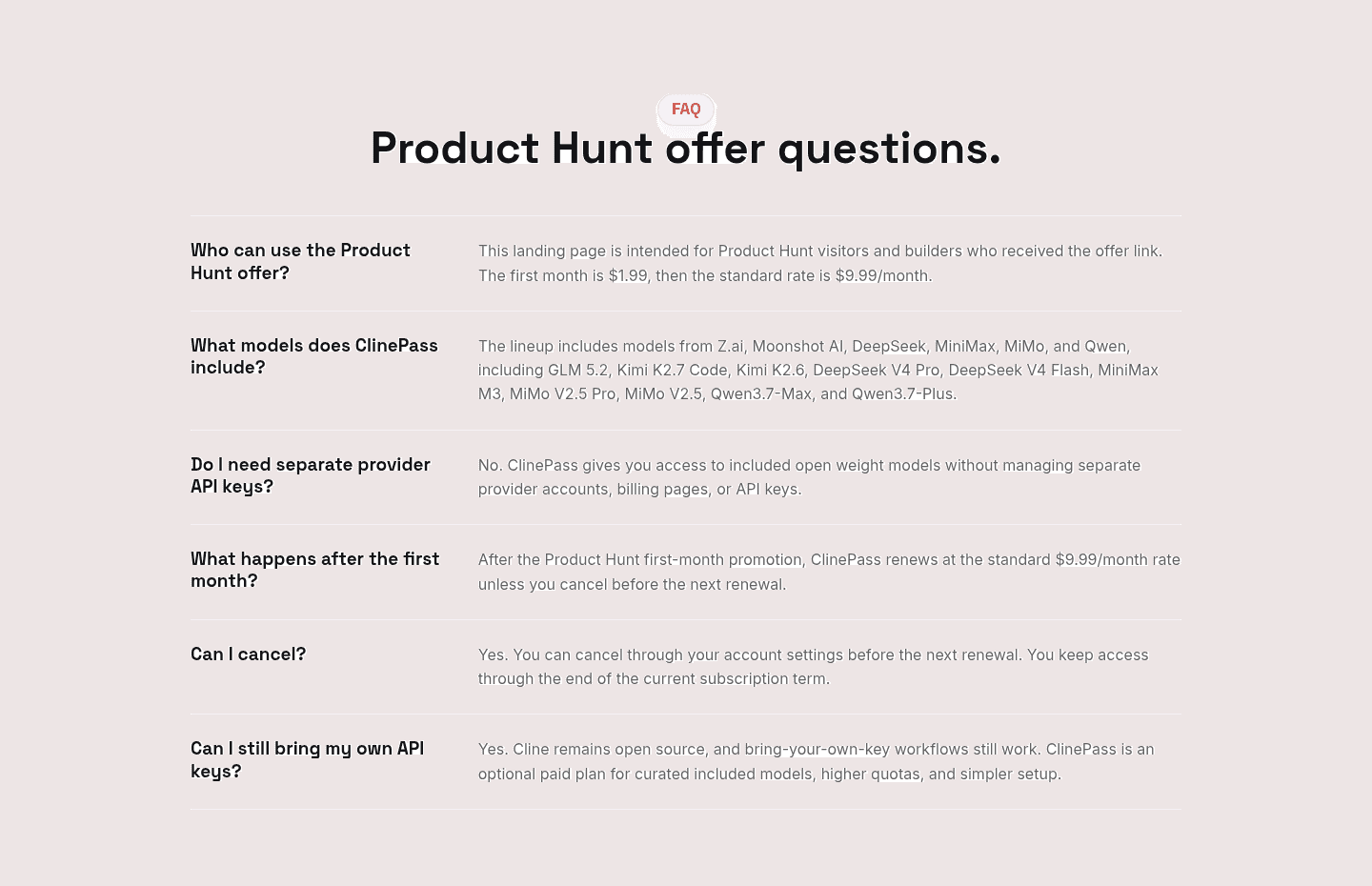 ClinePass Faq