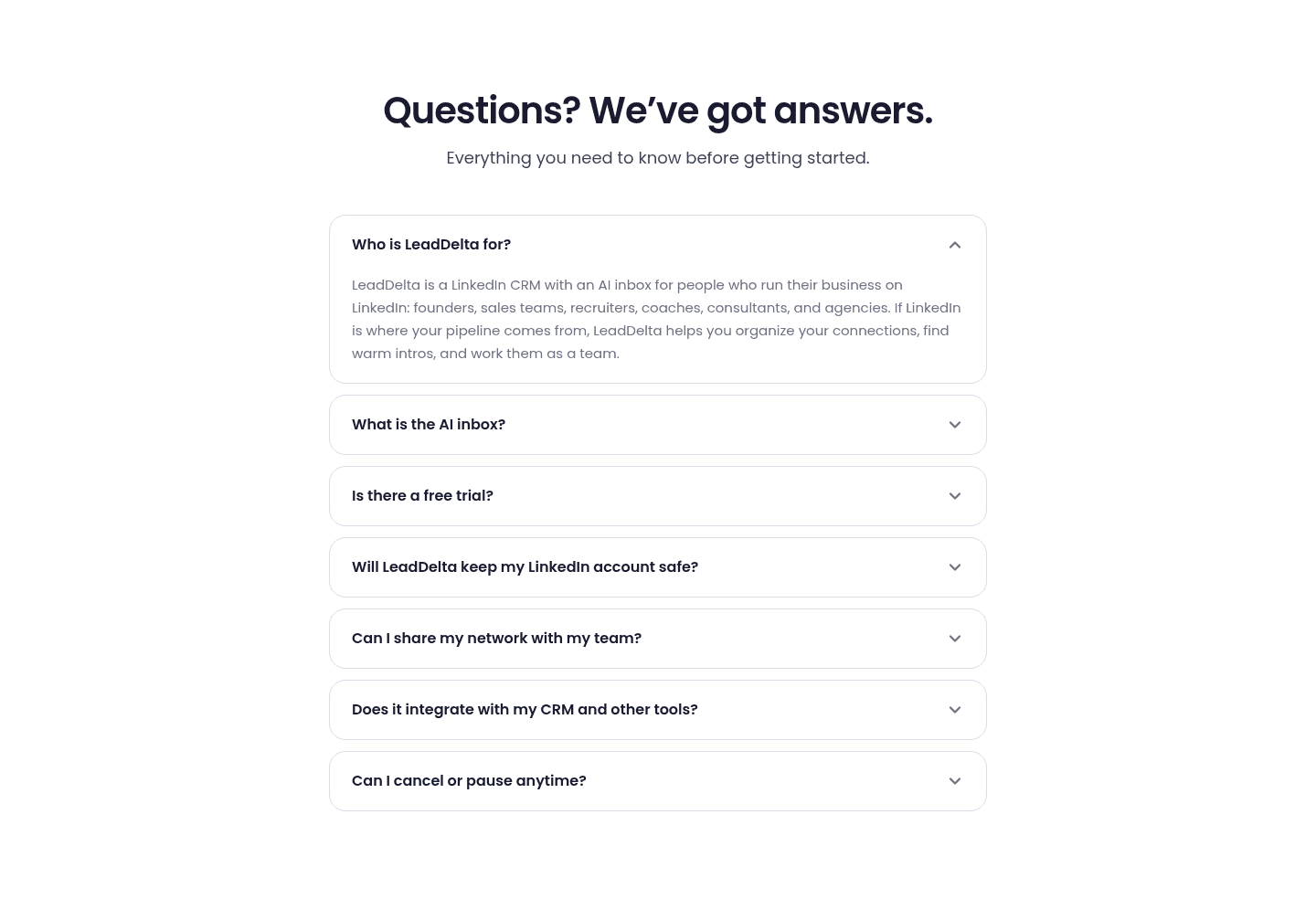 Leaddelta Faq