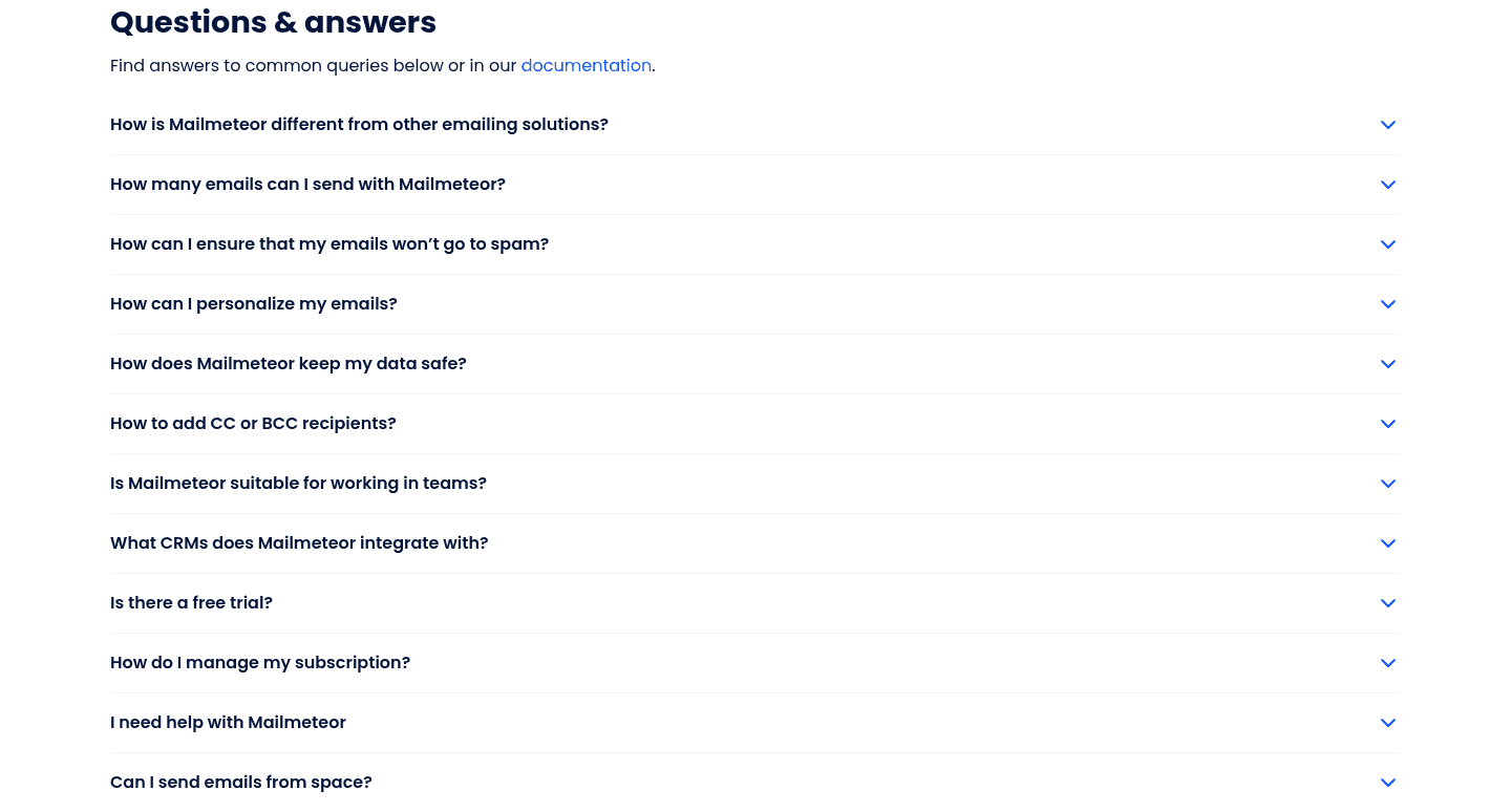 Mailmeteor Faq