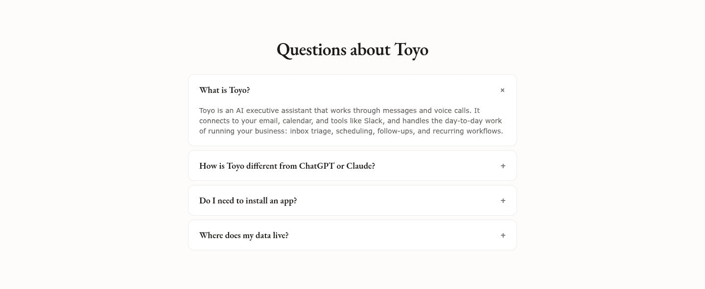 Toyo Faq