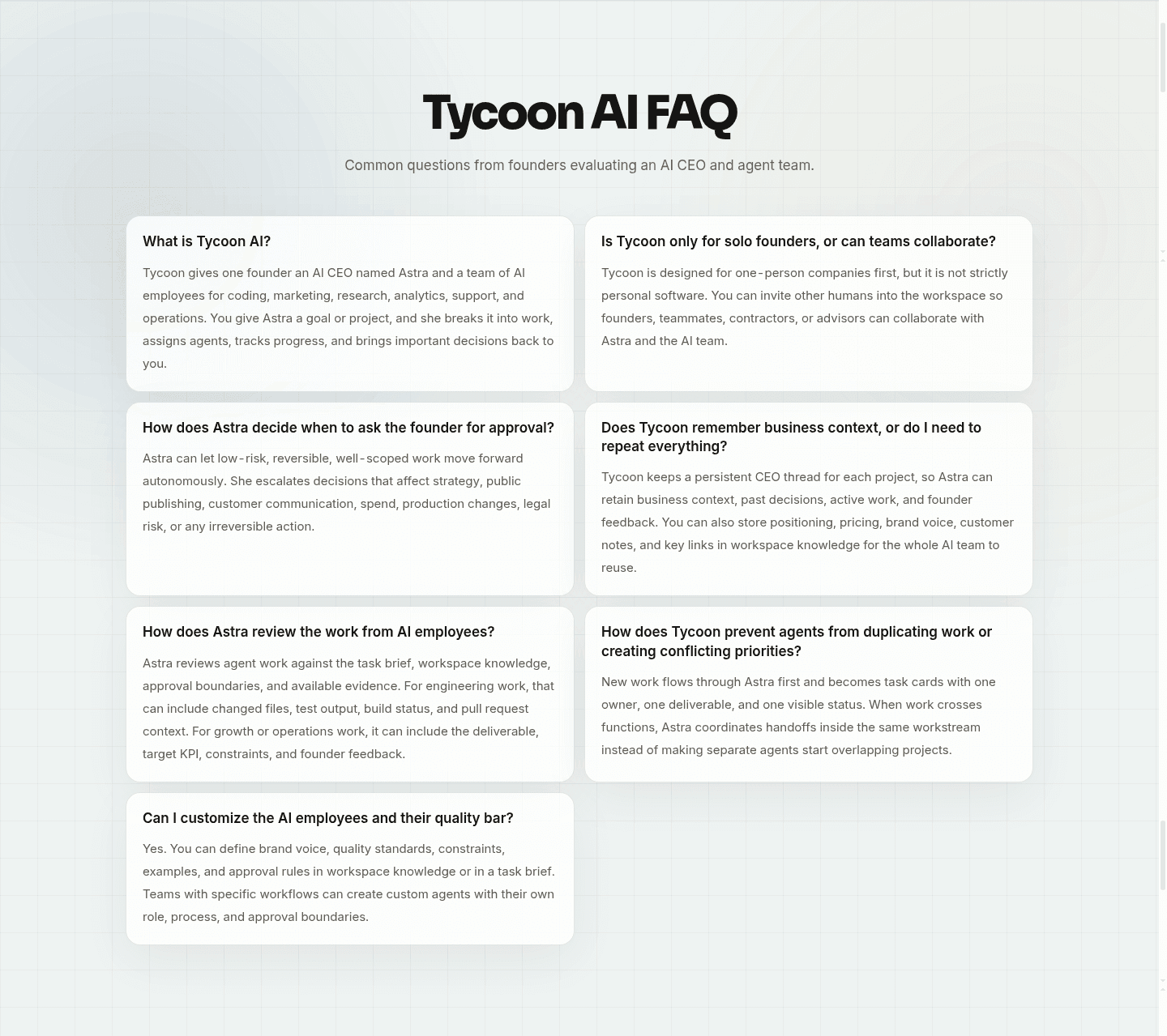 Tycoon AI  Faq