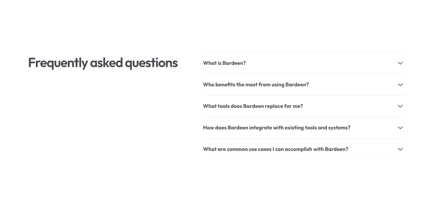 Bardeen Faq