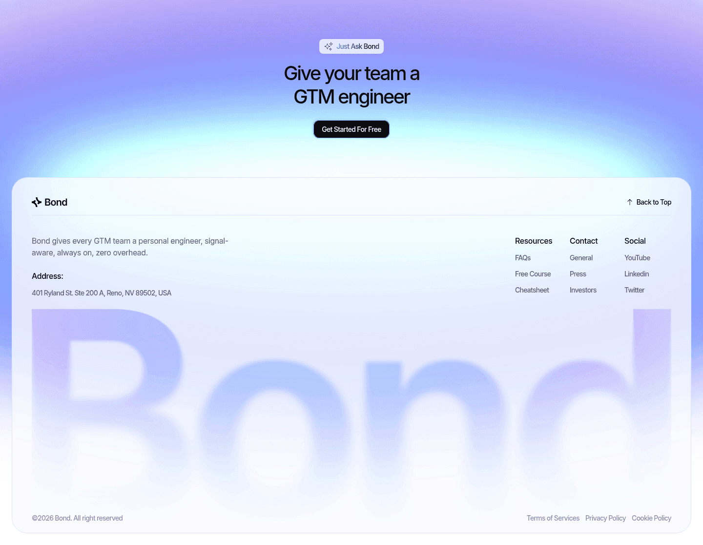 Bond Footer