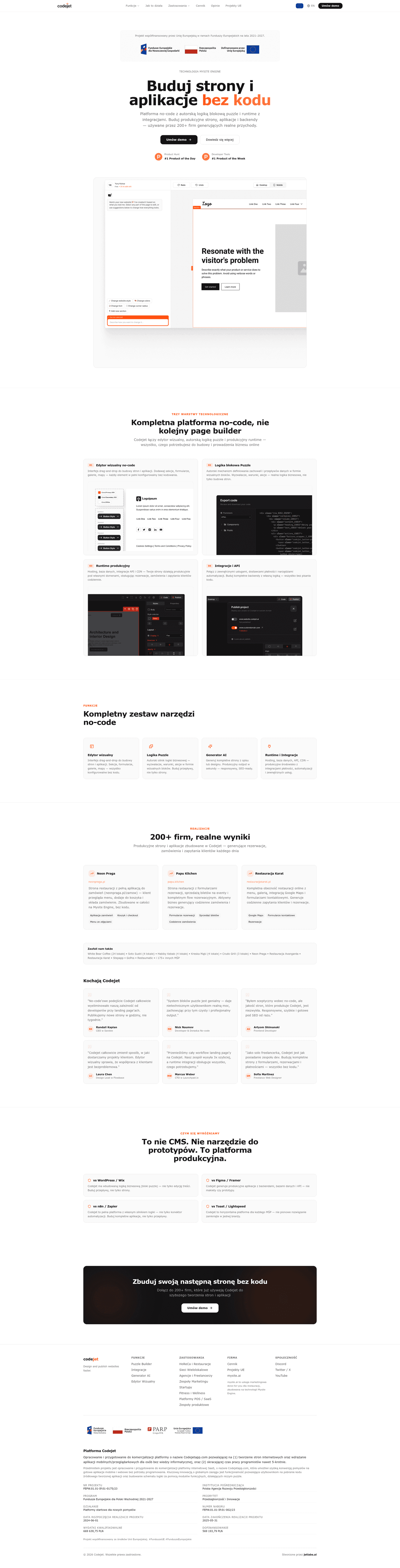 Codejet homepage