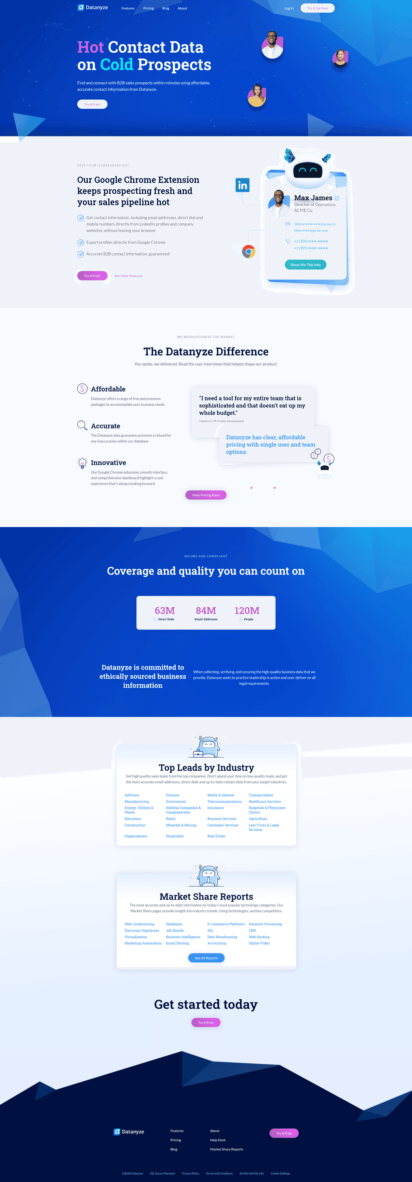 Datanyze homepage