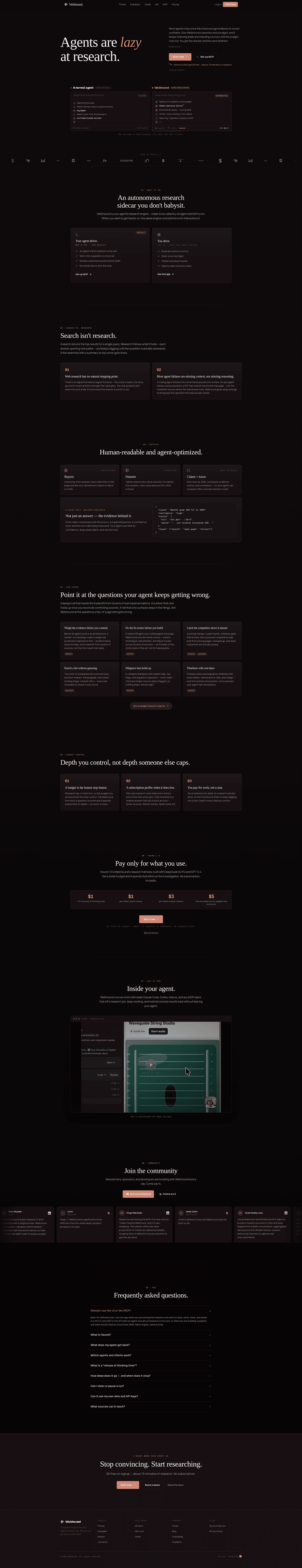 Webhound homepage