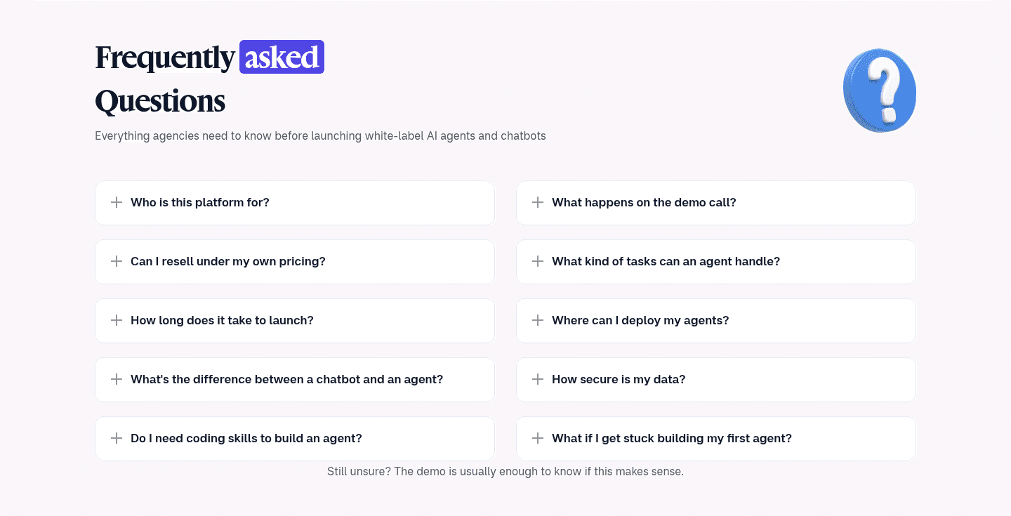 Botsify Faq section