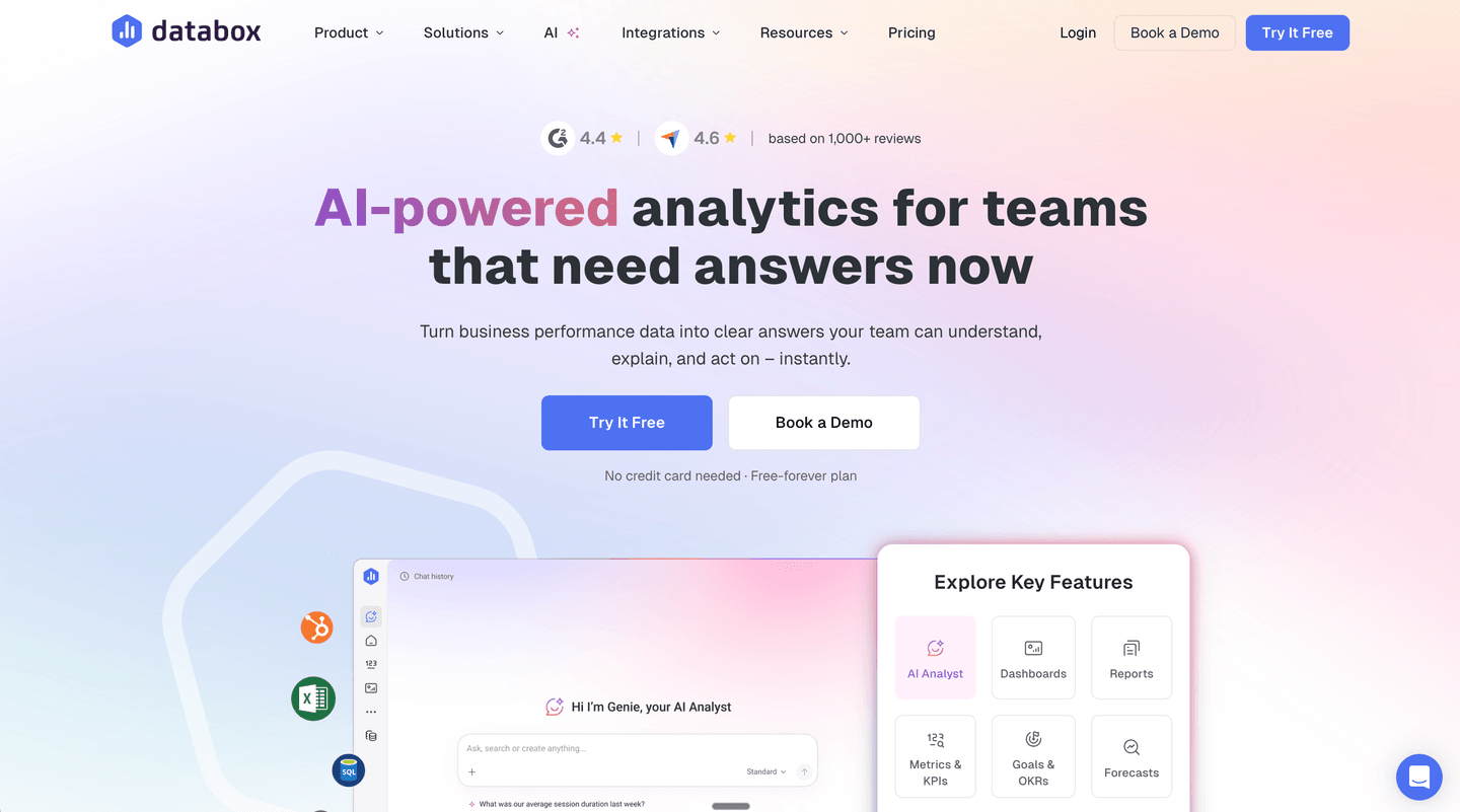 Databox Hero section
