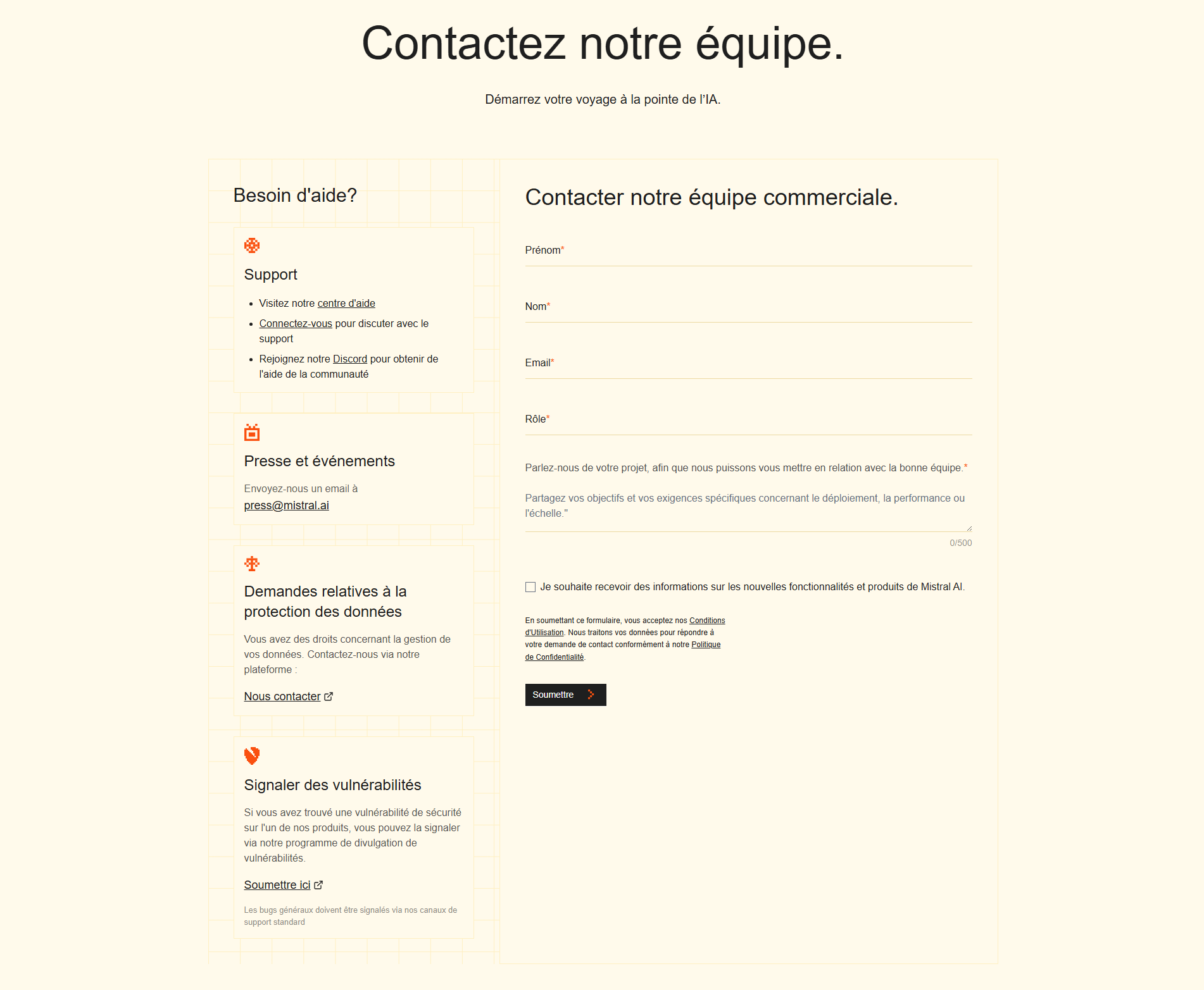 Mistral Contact