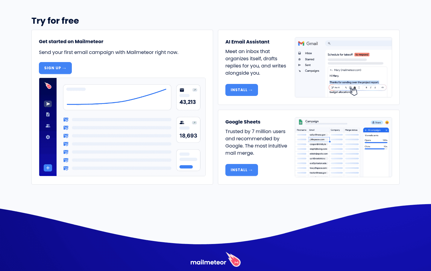 Mailmeteor Cta