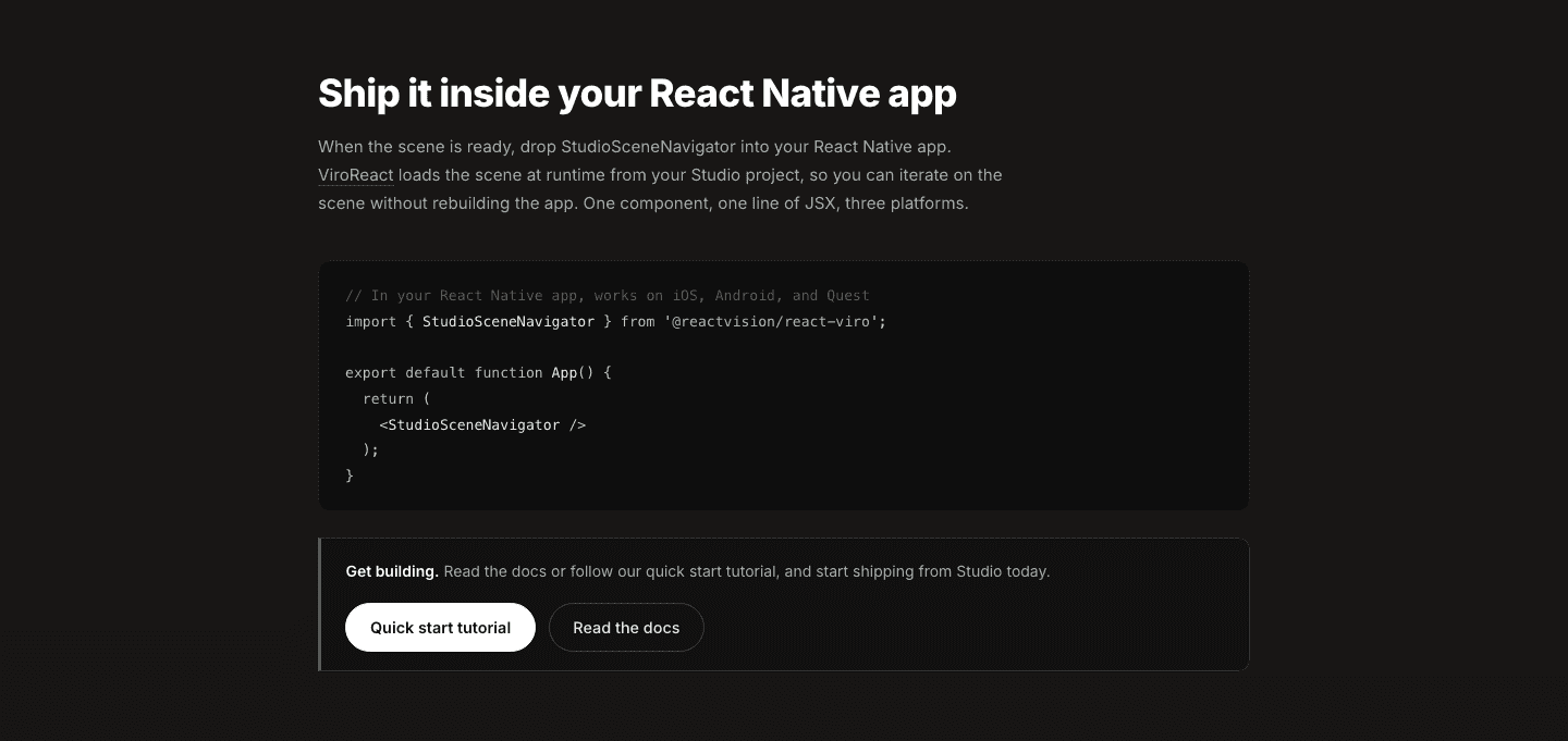 ReactVision Studio Cta