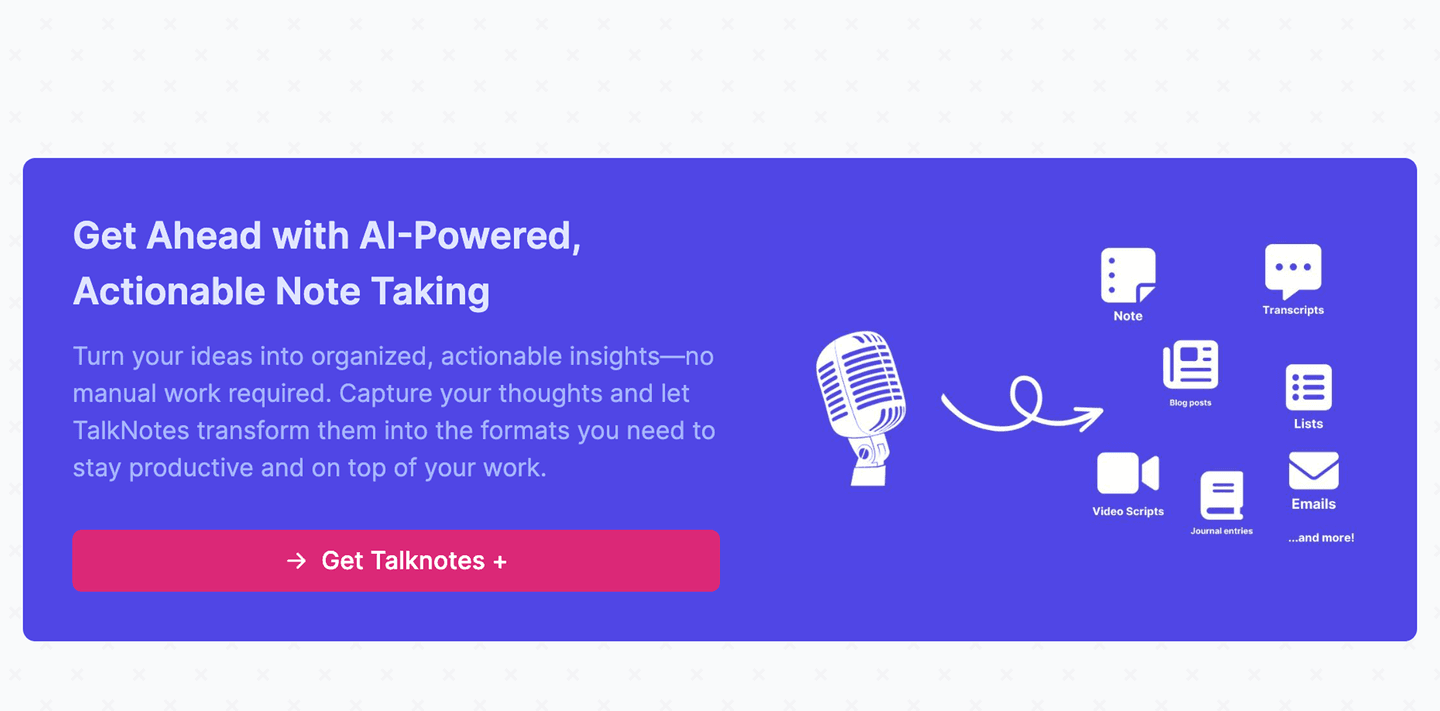 Talknotes Cta