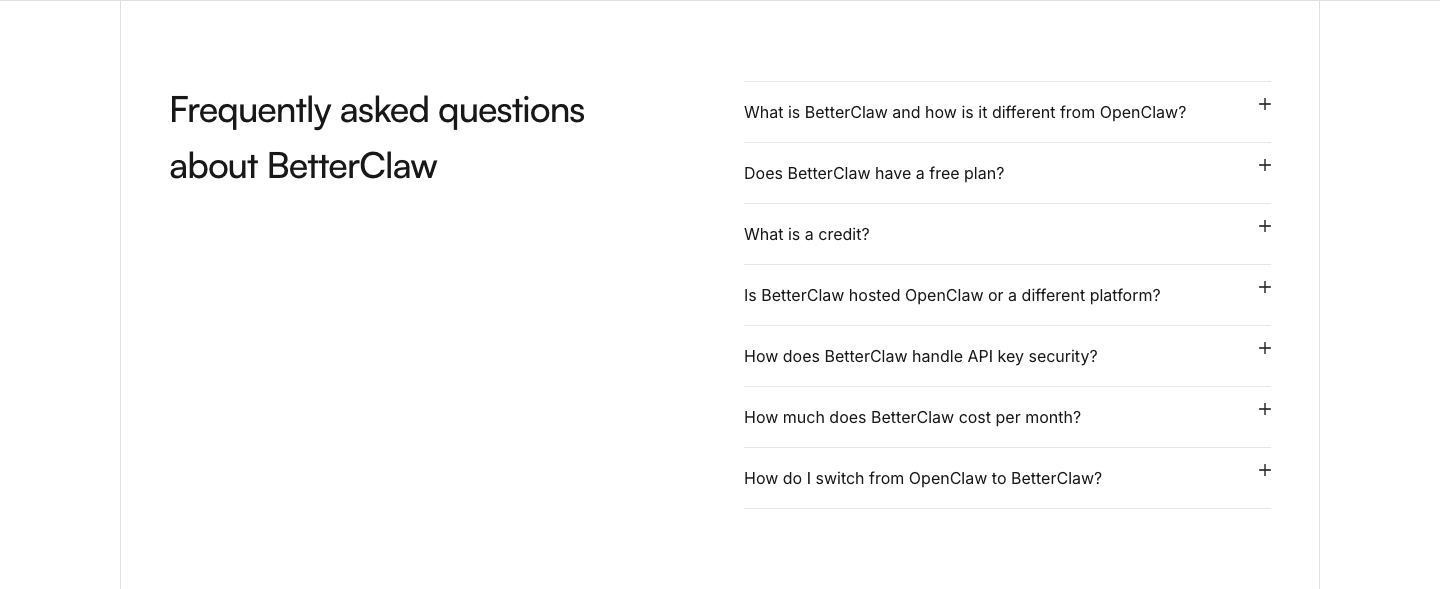 BetterClaw Faq