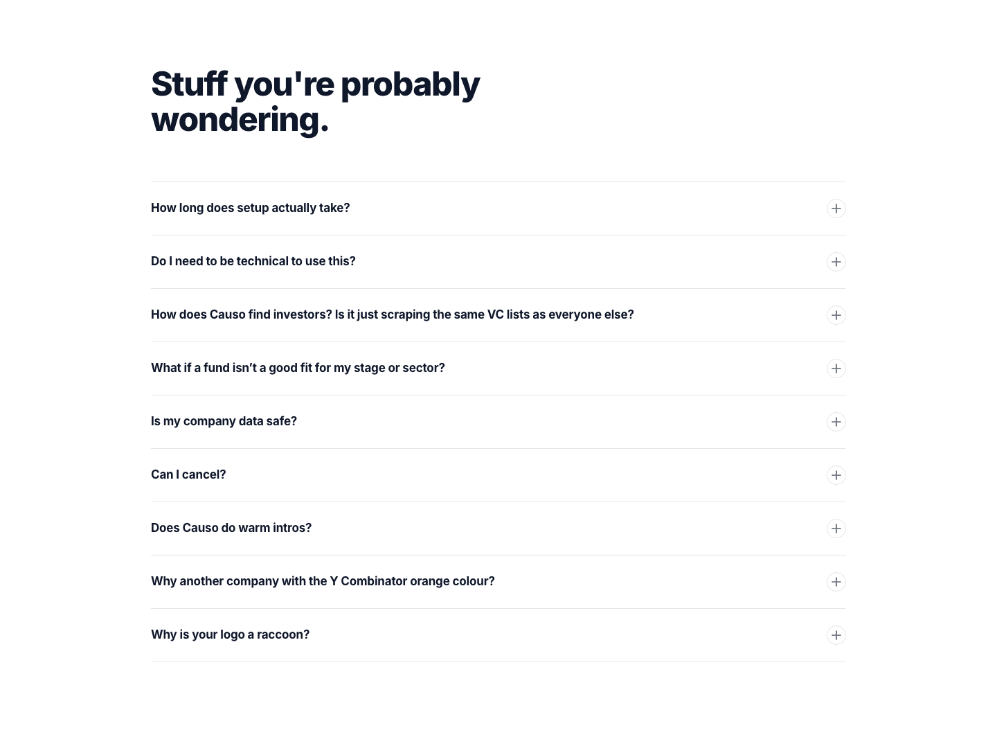 Causo for Fundraising Faq