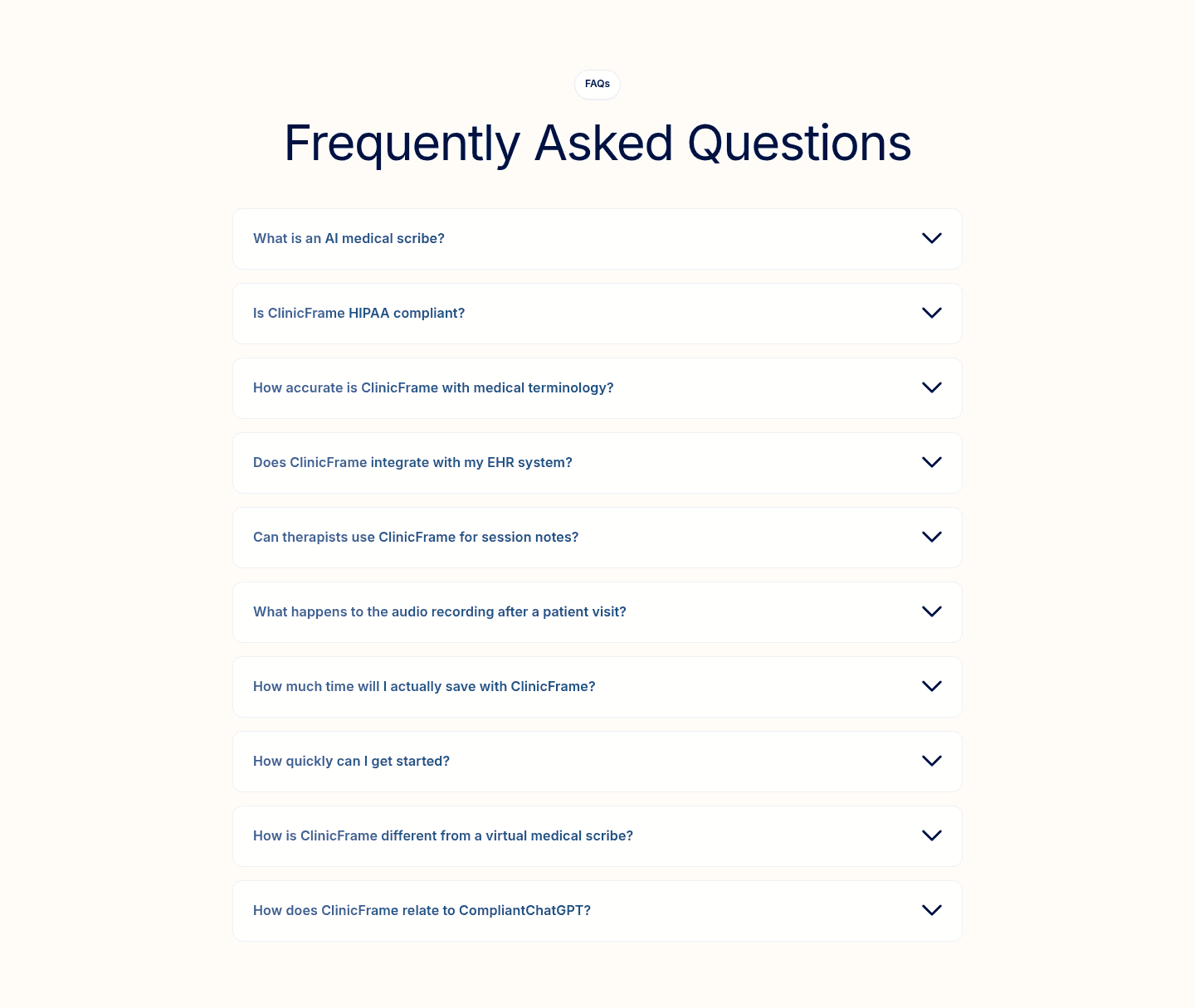 ClinicFrame Faq
