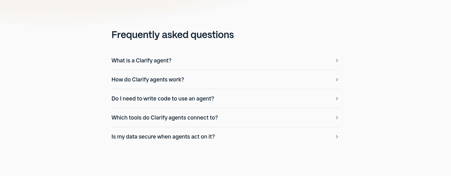Customer Relationship Agents by Clarify Faq