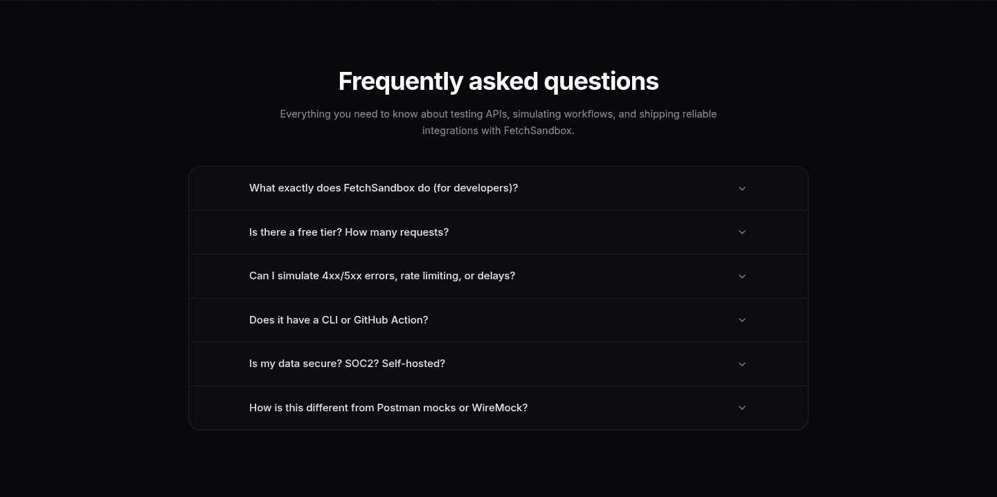 FetchSandbox Faq