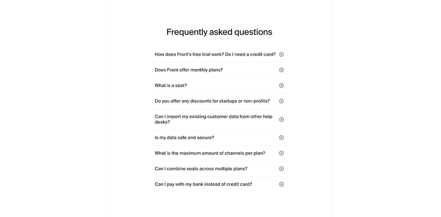 Front Faq