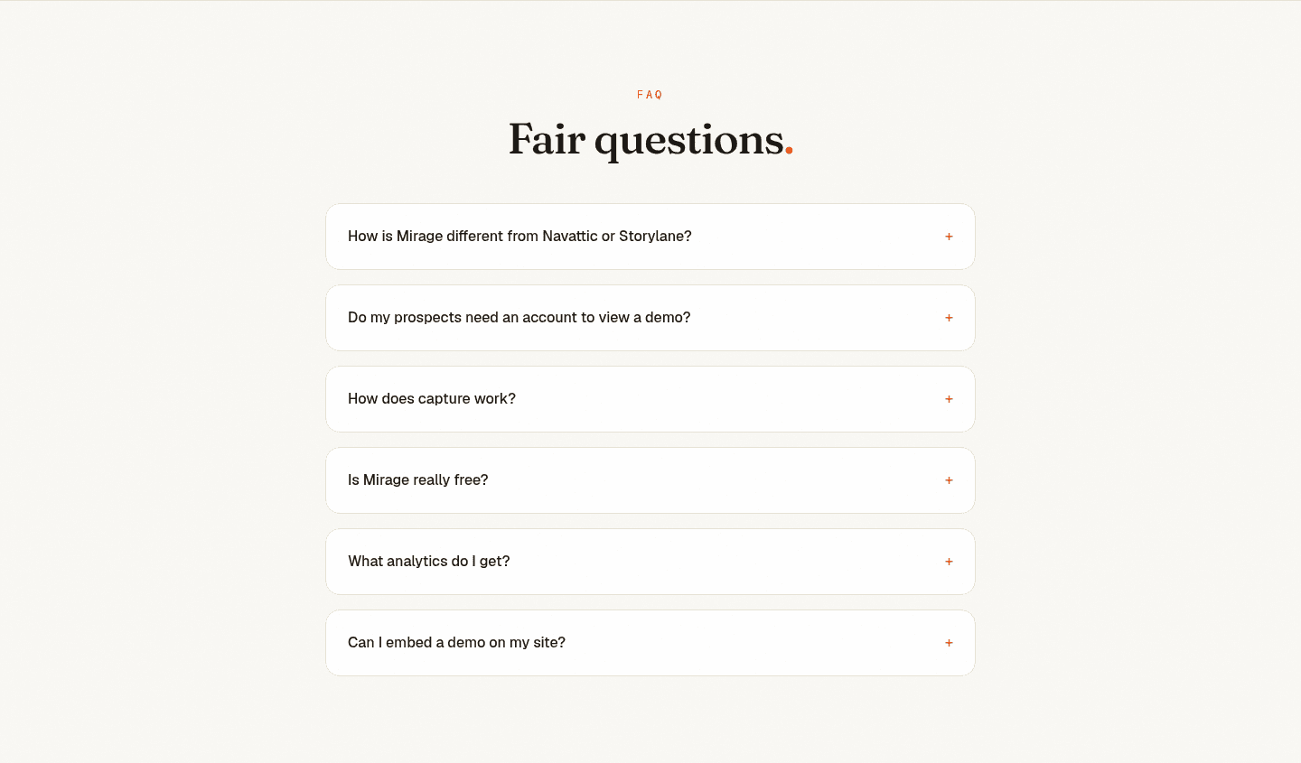 Mirage Faq