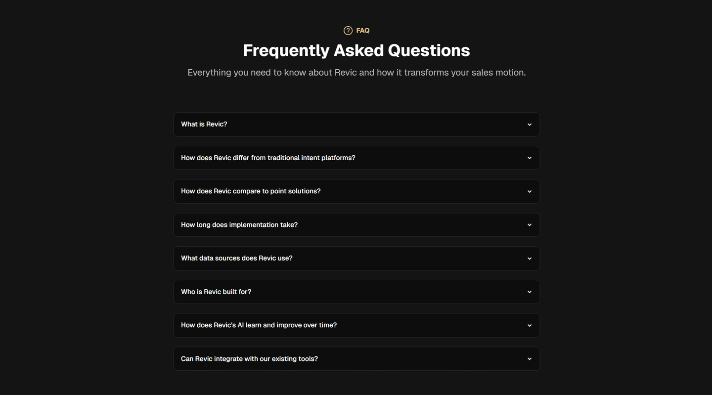 Revic Faq