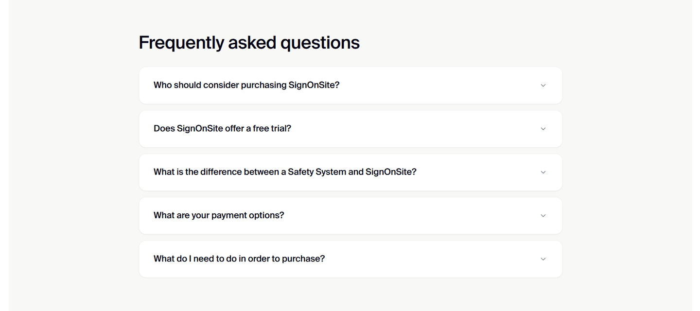SignOnSite Faq