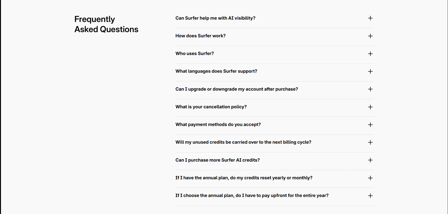 Surfer SEO Faq