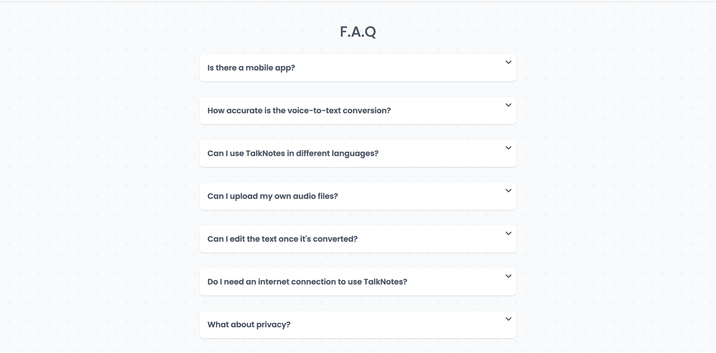 Talknotes Faq