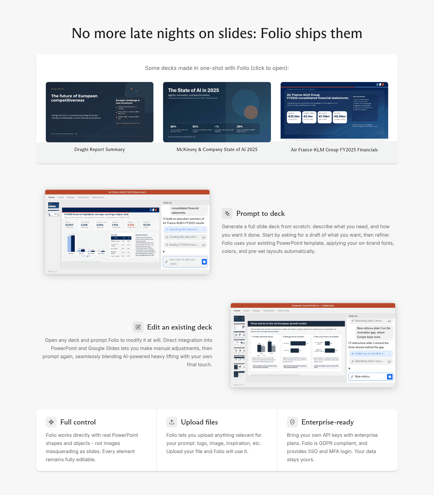 Folio AI Features