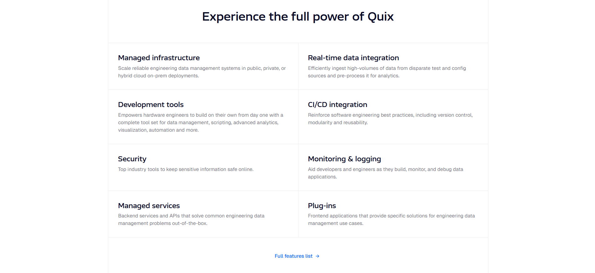 Quix Features