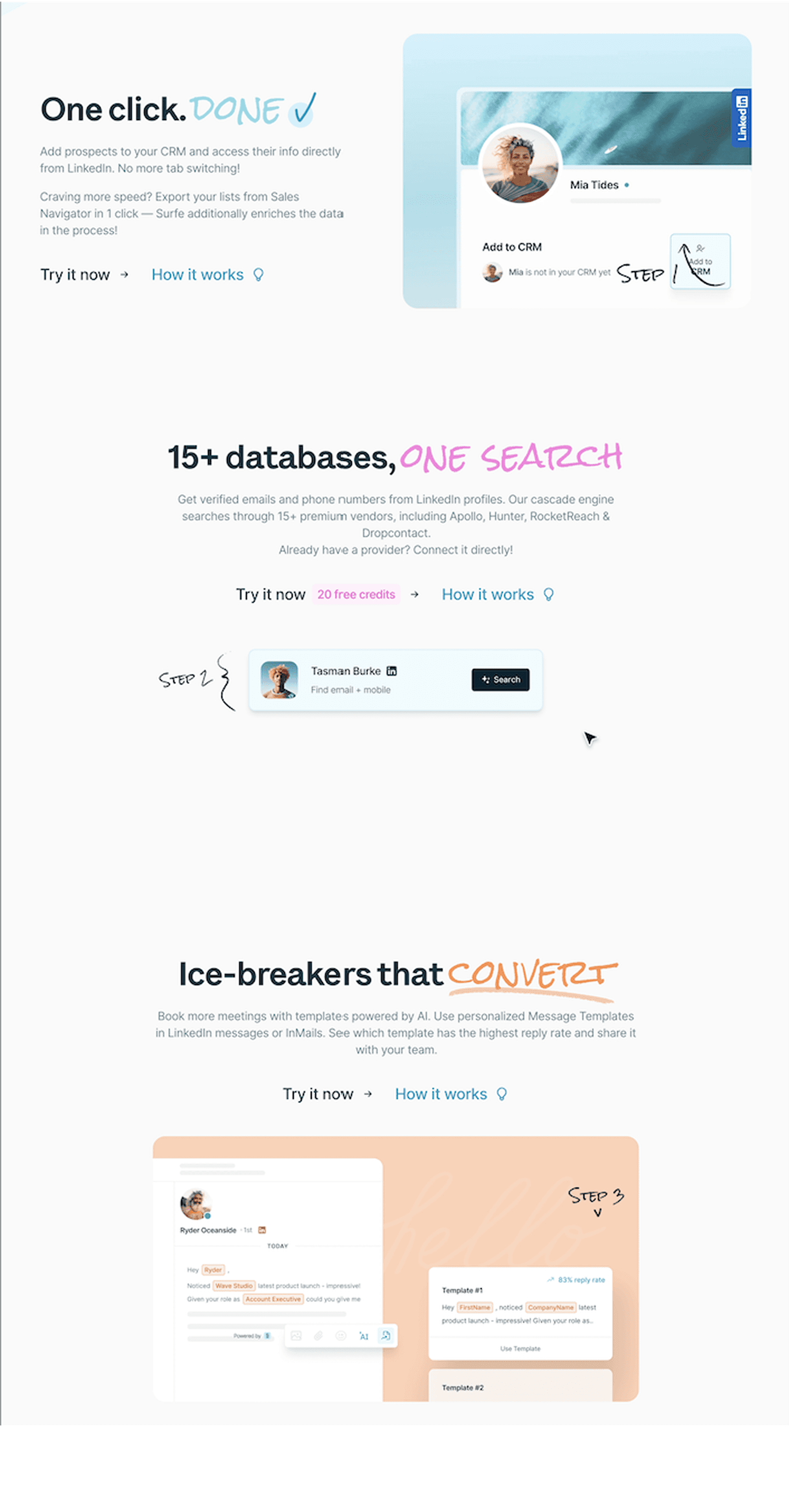 Surfe Features