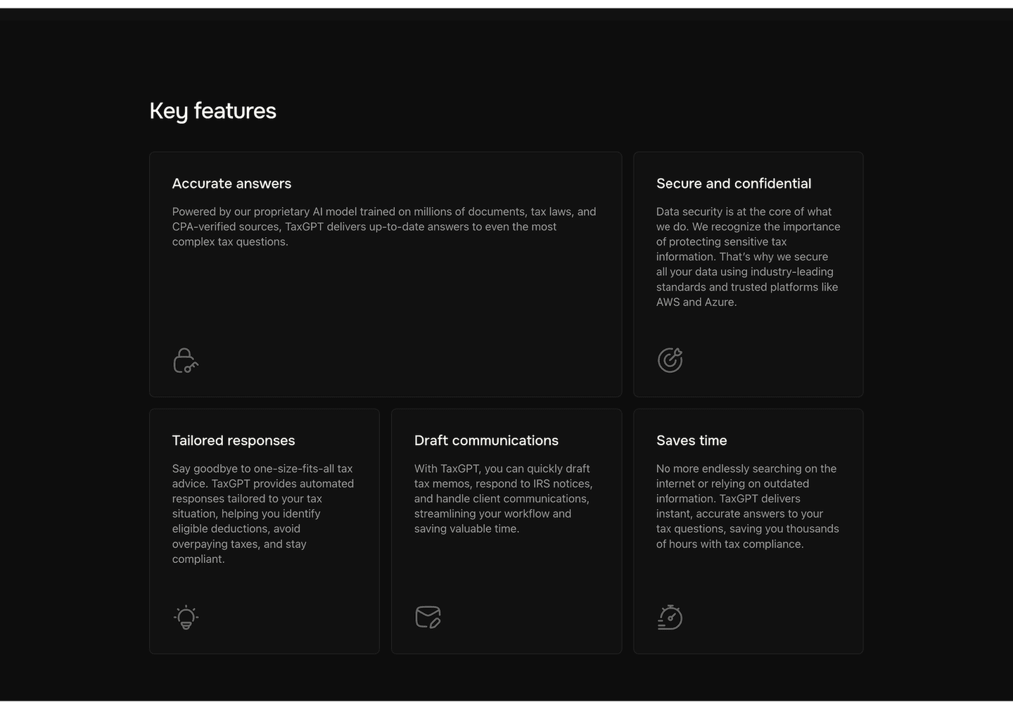 TaxGPT Features