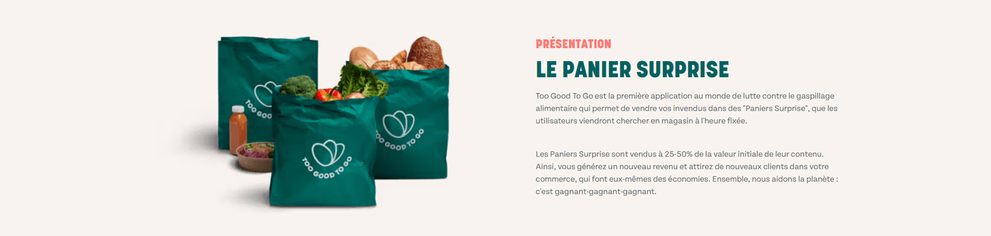 Exemple de section à propos de Too Good To Go