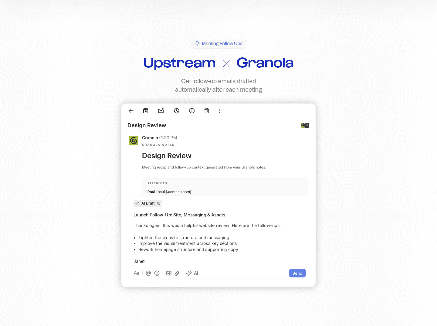 Upstream Features
