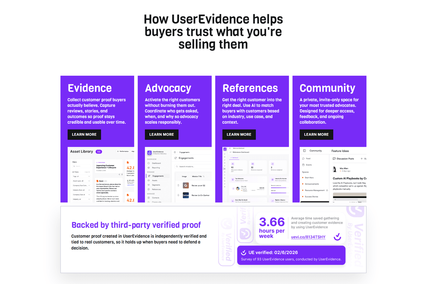 UserEvidence Features