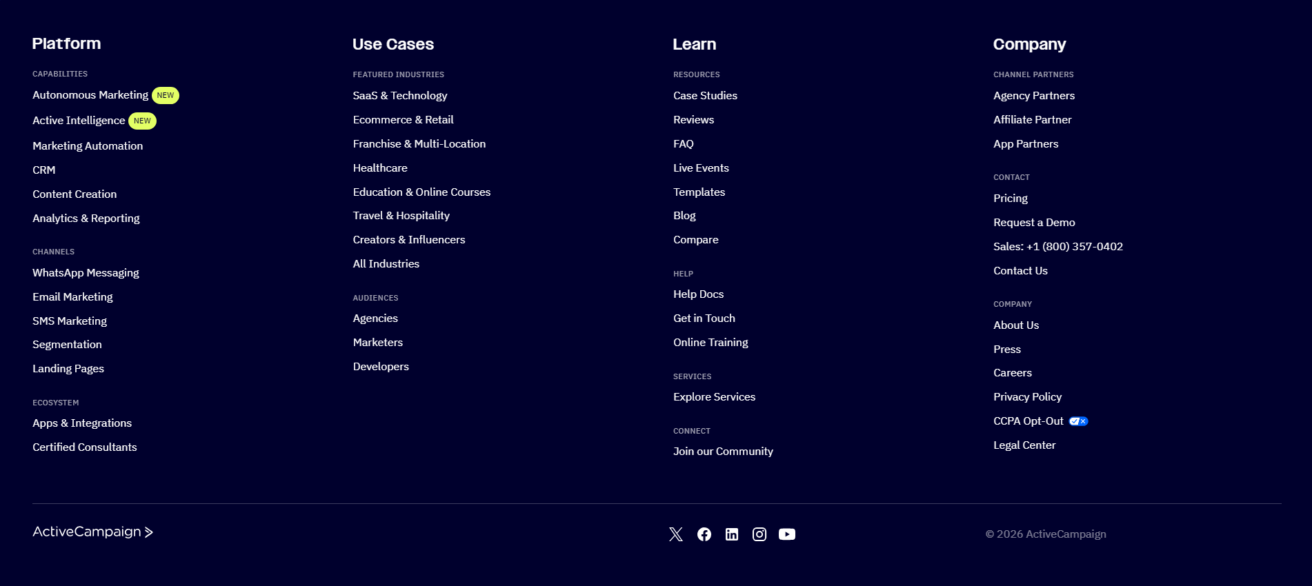 ActiveCampaign Footer