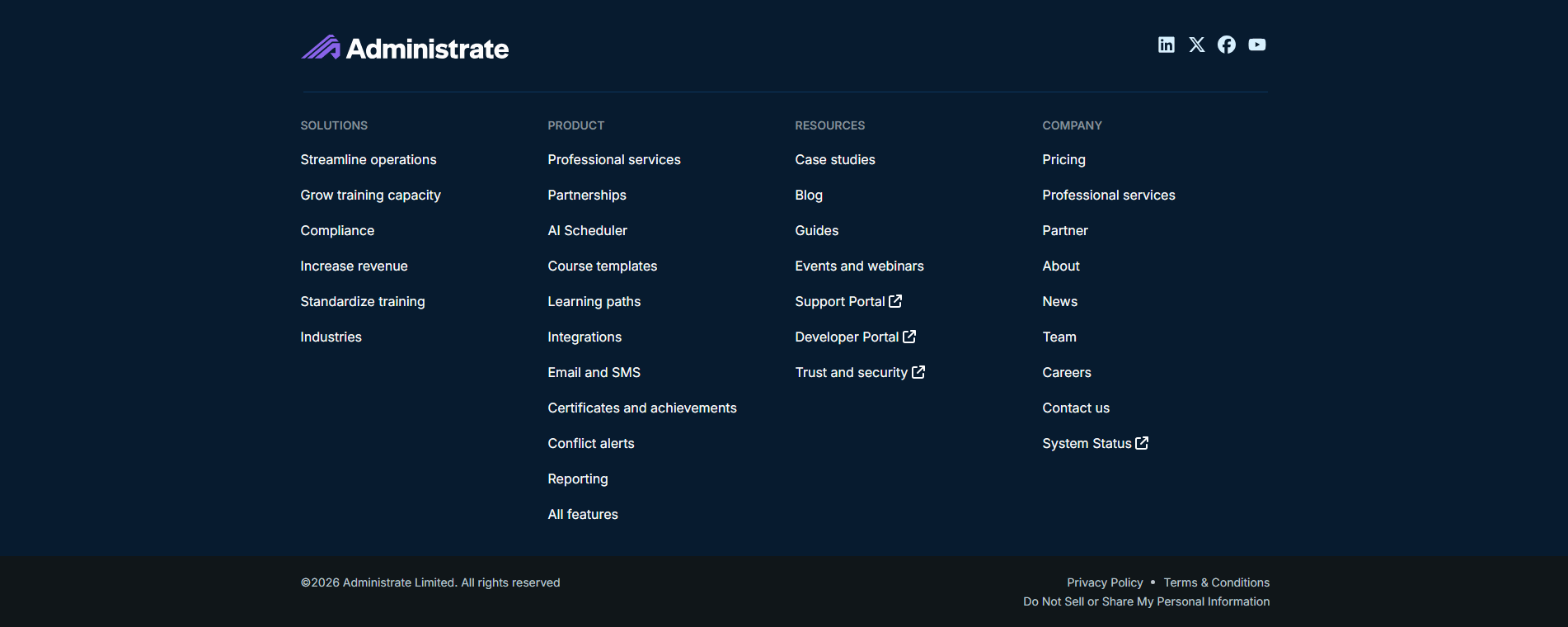 Administrate Footer