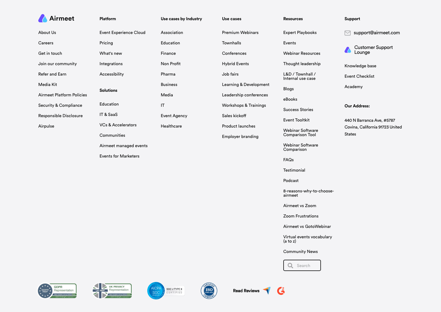 Airmeet Footer