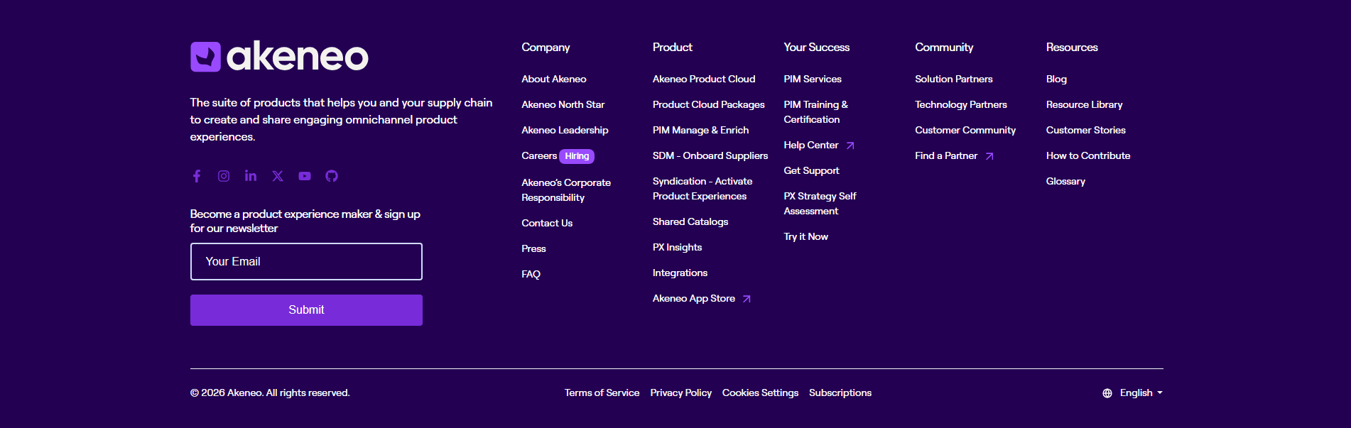 Akeneo Footer