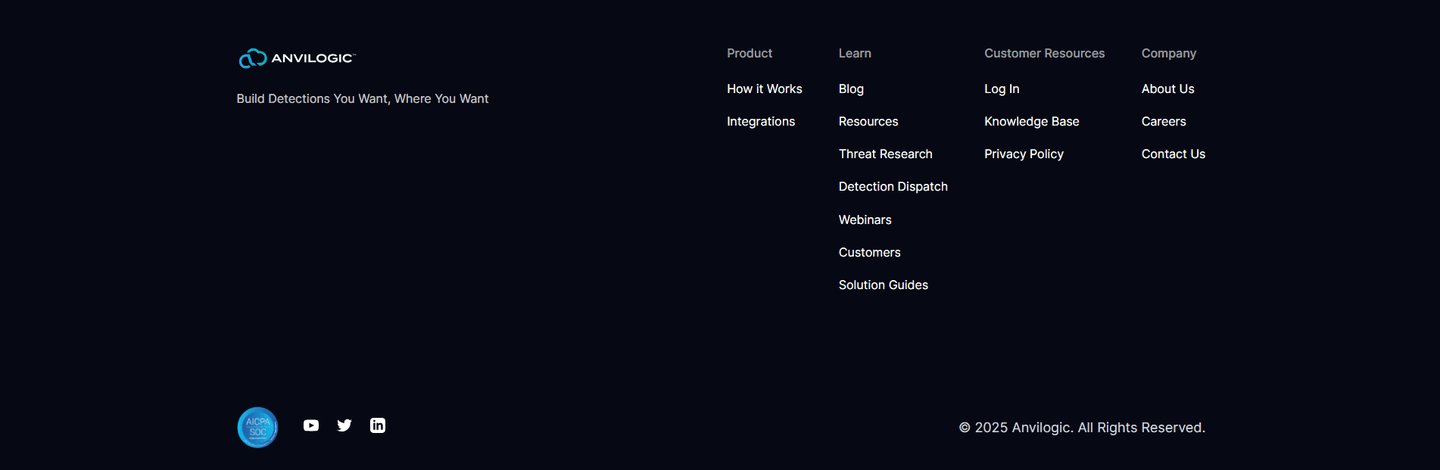 Anvilogic Footer