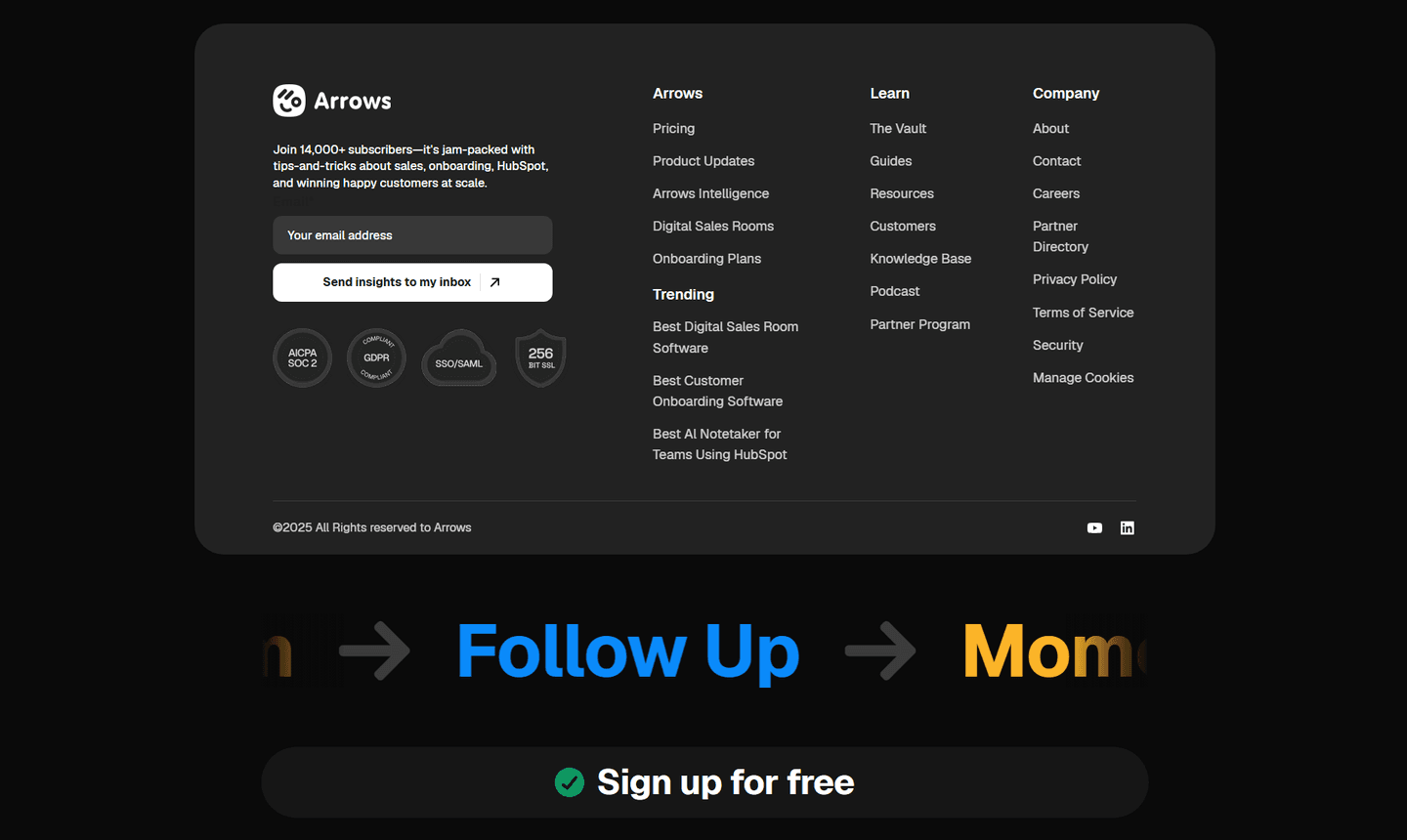 Arrows Footer