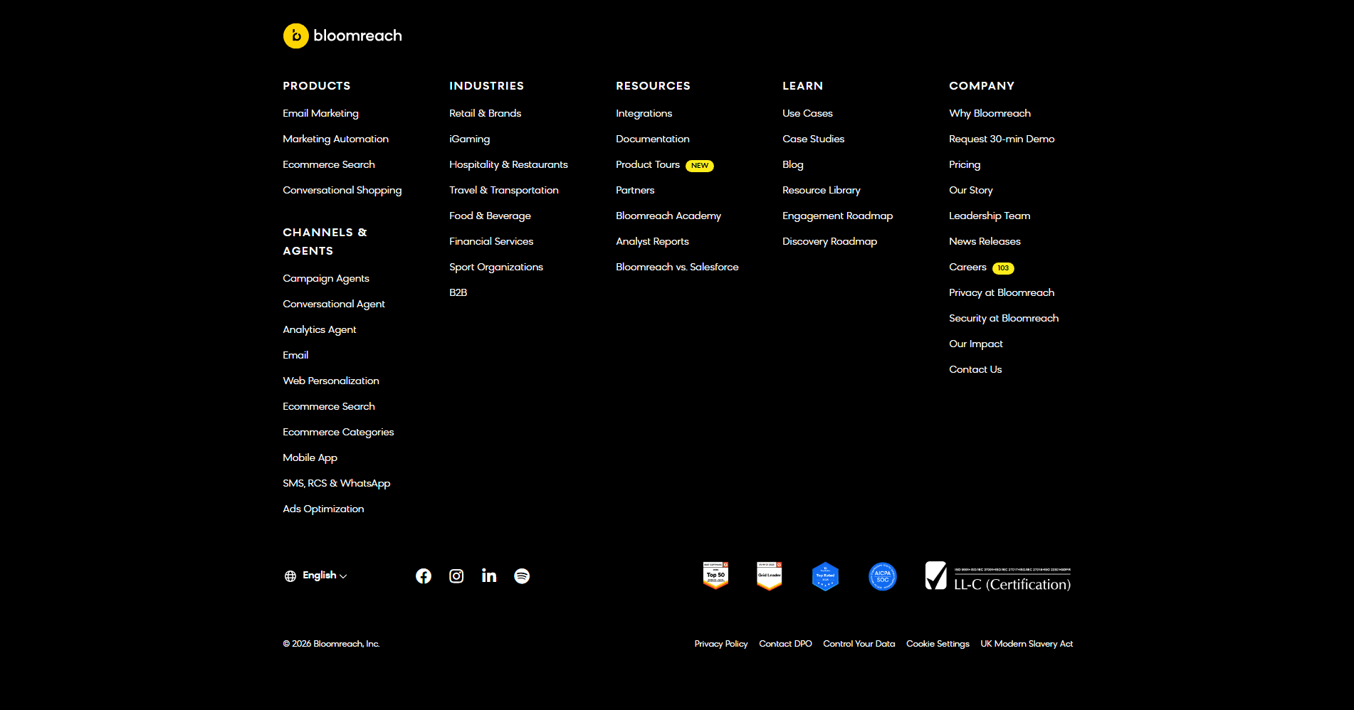 Bloomreach Footer