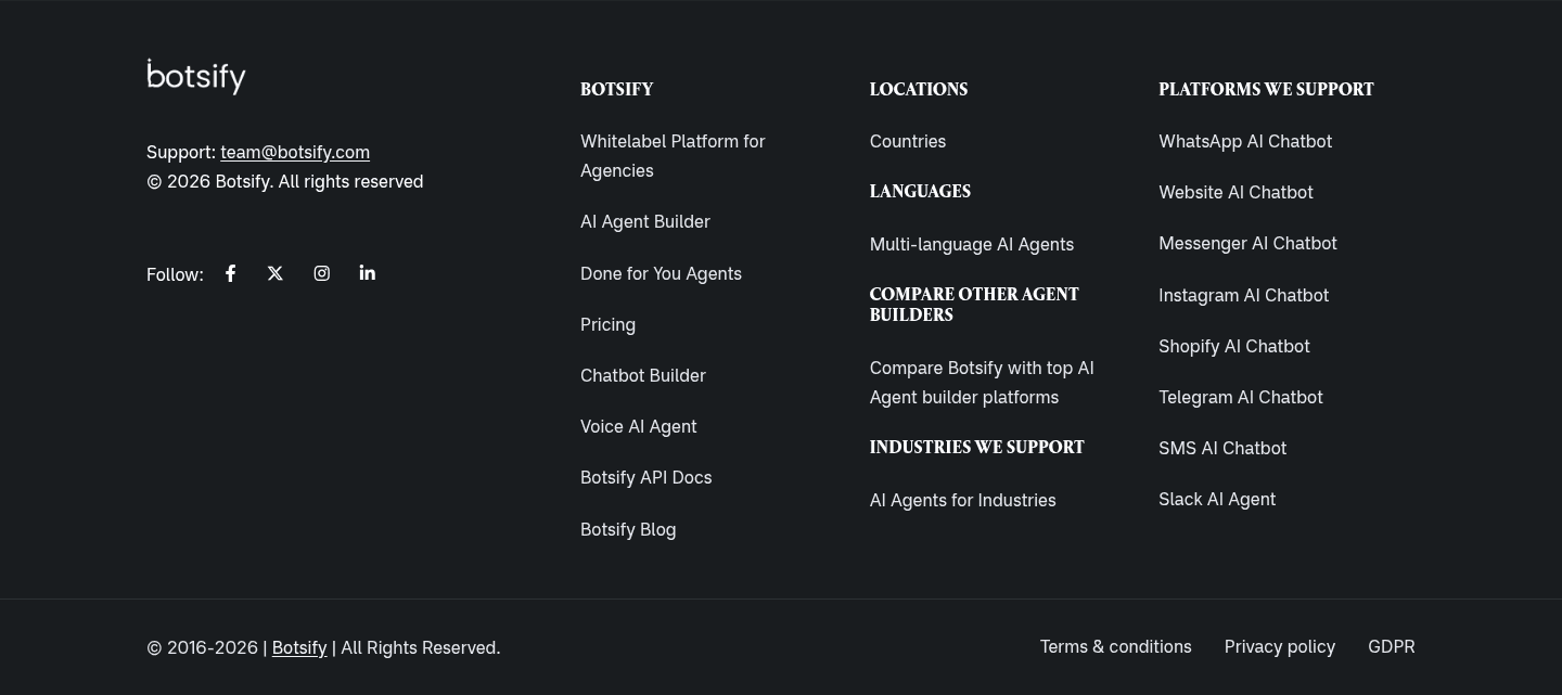 Botsify Footer