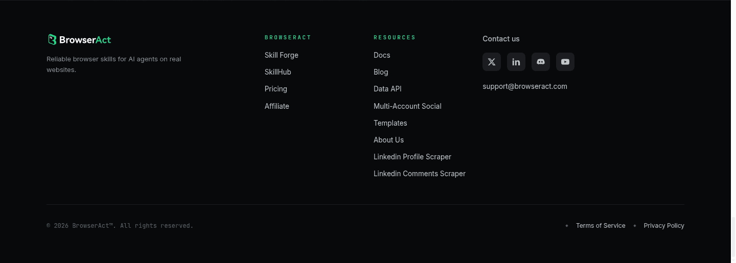 BrowserAct Footer