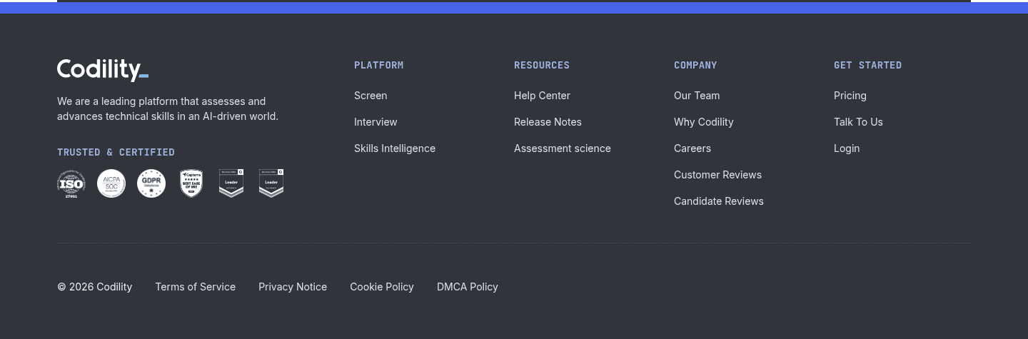 Codility Footer