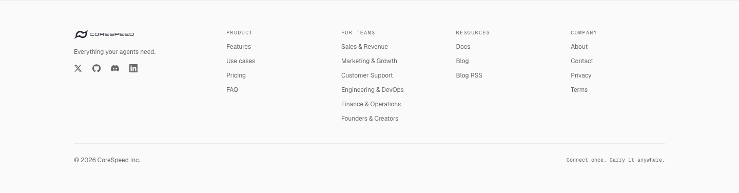 CoreSpeed Footer
