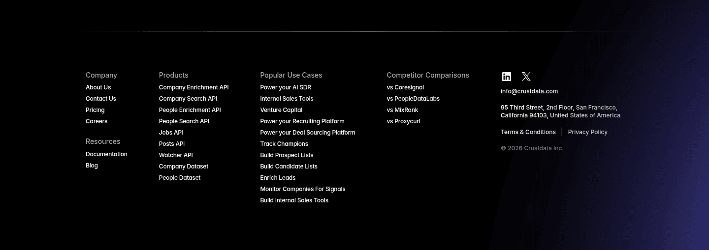 Crustdata Recruiter Footer