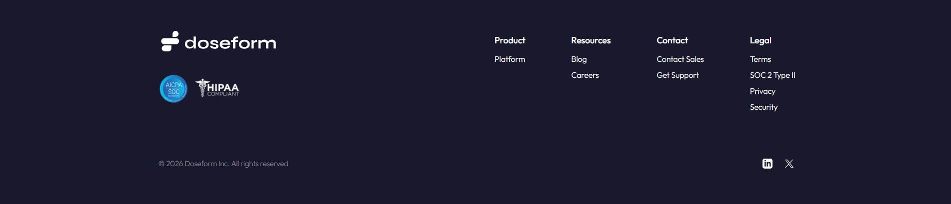 Doseform Footer