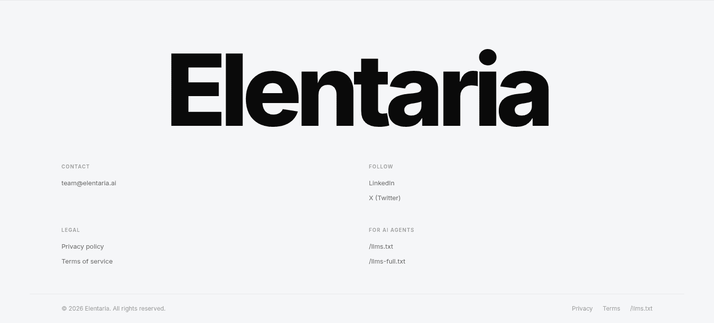 Elentaria Footer