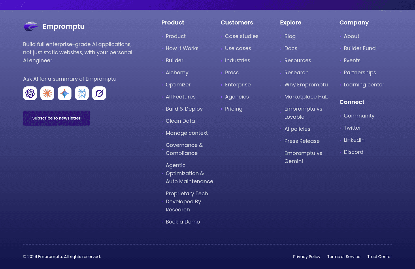 Empromptu AI Footer