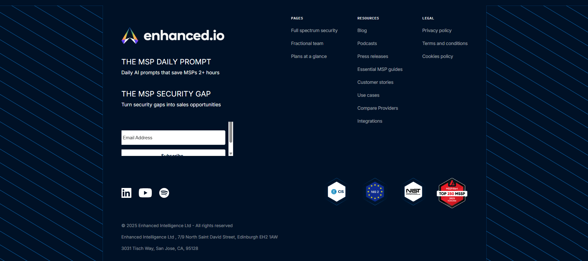 Enhanced-io Footer